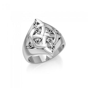 Celtic Four Point Knot Ring TRI655 - Jewelry